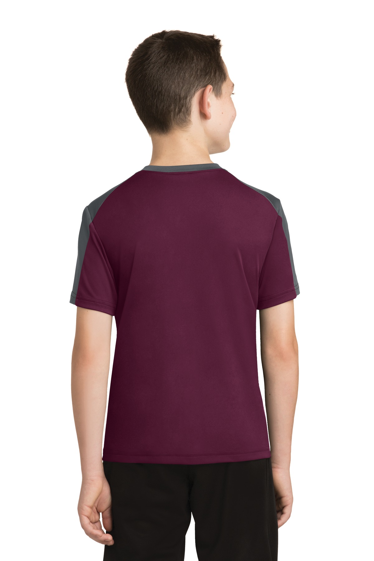 Sport-Tek YST354 Maroon / Iron Gray