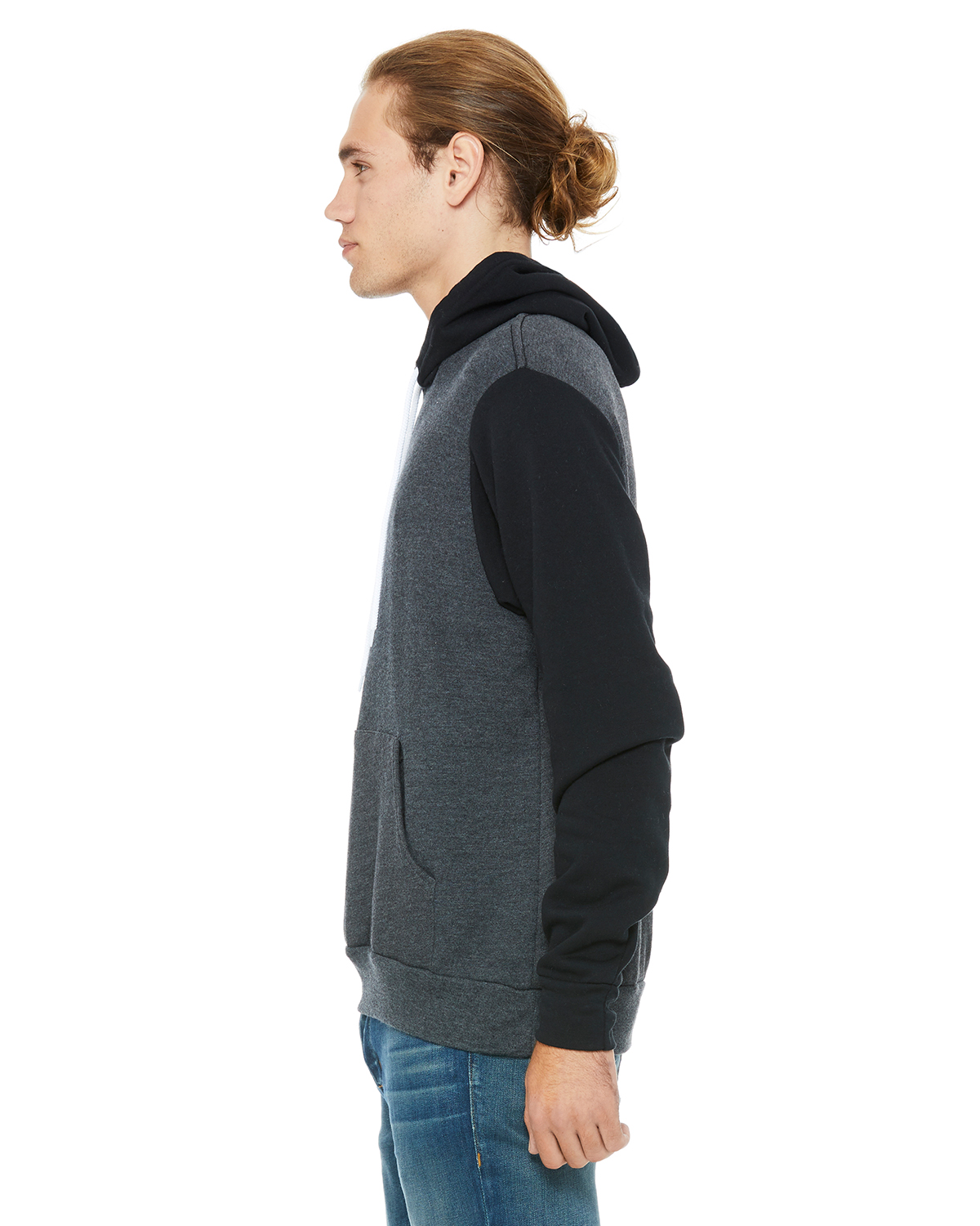 Bella + Canvas 3719 Heather Dark Gray / Black