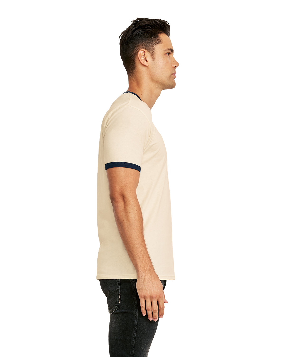 ★MIDNIGHT MOVE★ ringer t navy Cotton Ringer Tee - Natural/Midnight Navy | 3604 | NLA