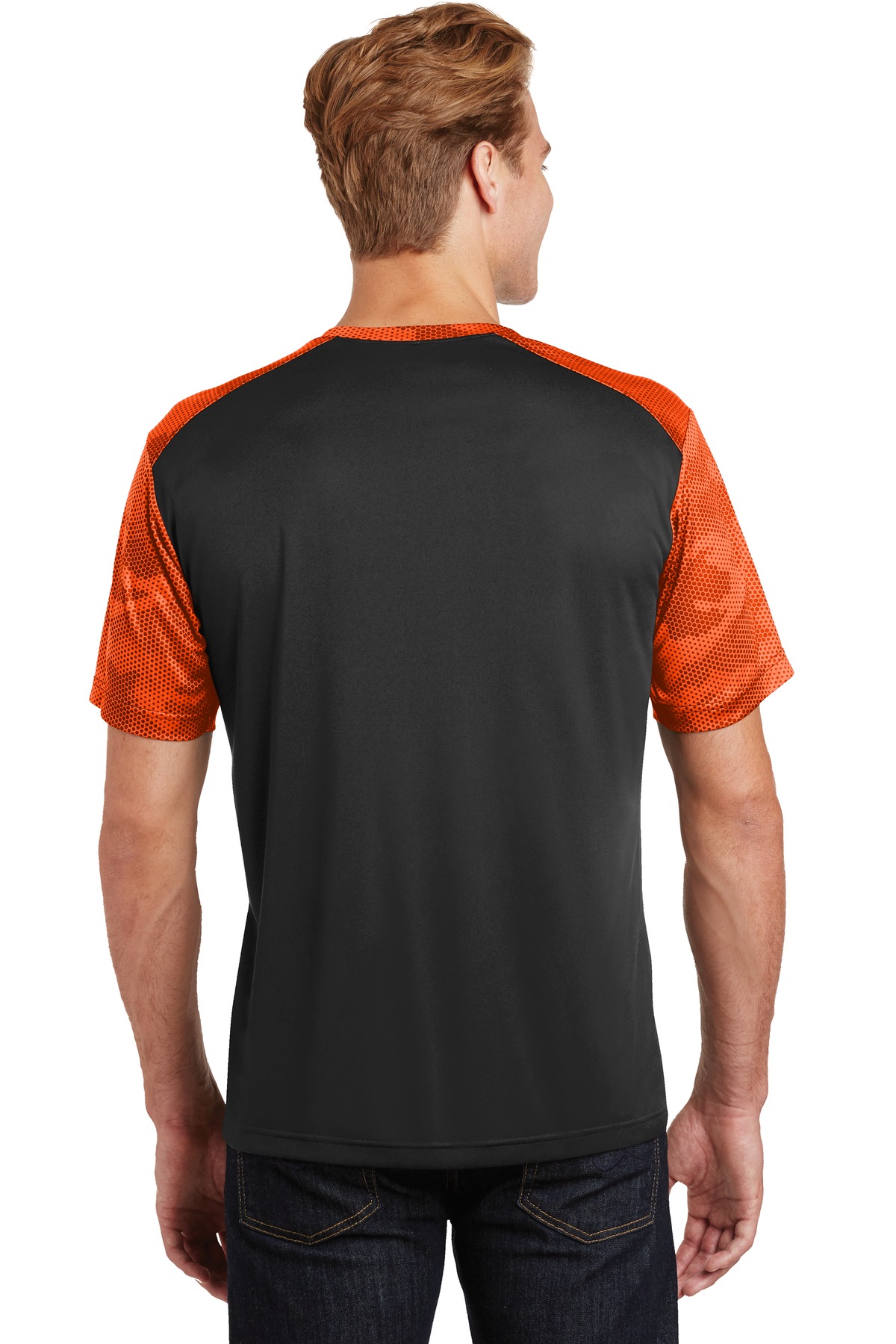 Sport-Tek ST371 Black / Neon Orange
