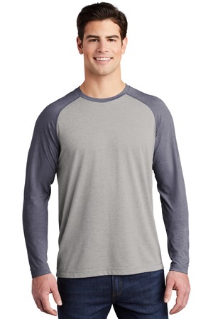 Sport-Tek ST400LS True Navy H / Light Gray Heather