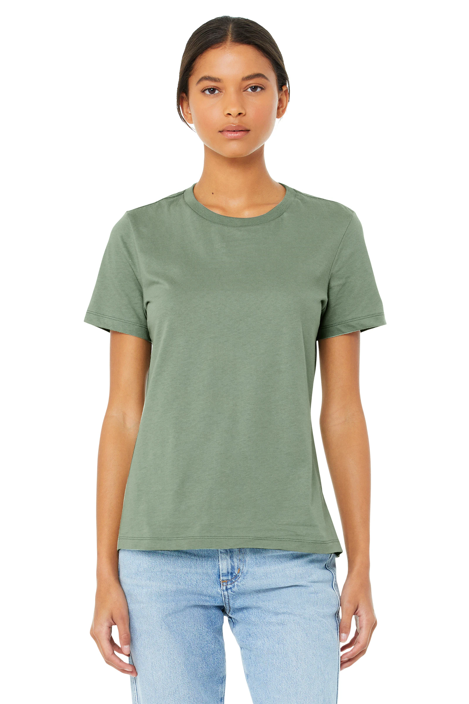Bella Canvas Women's Relaxed Jersey Short Sleeve T Shirt B6400 Sage | Jiffy
