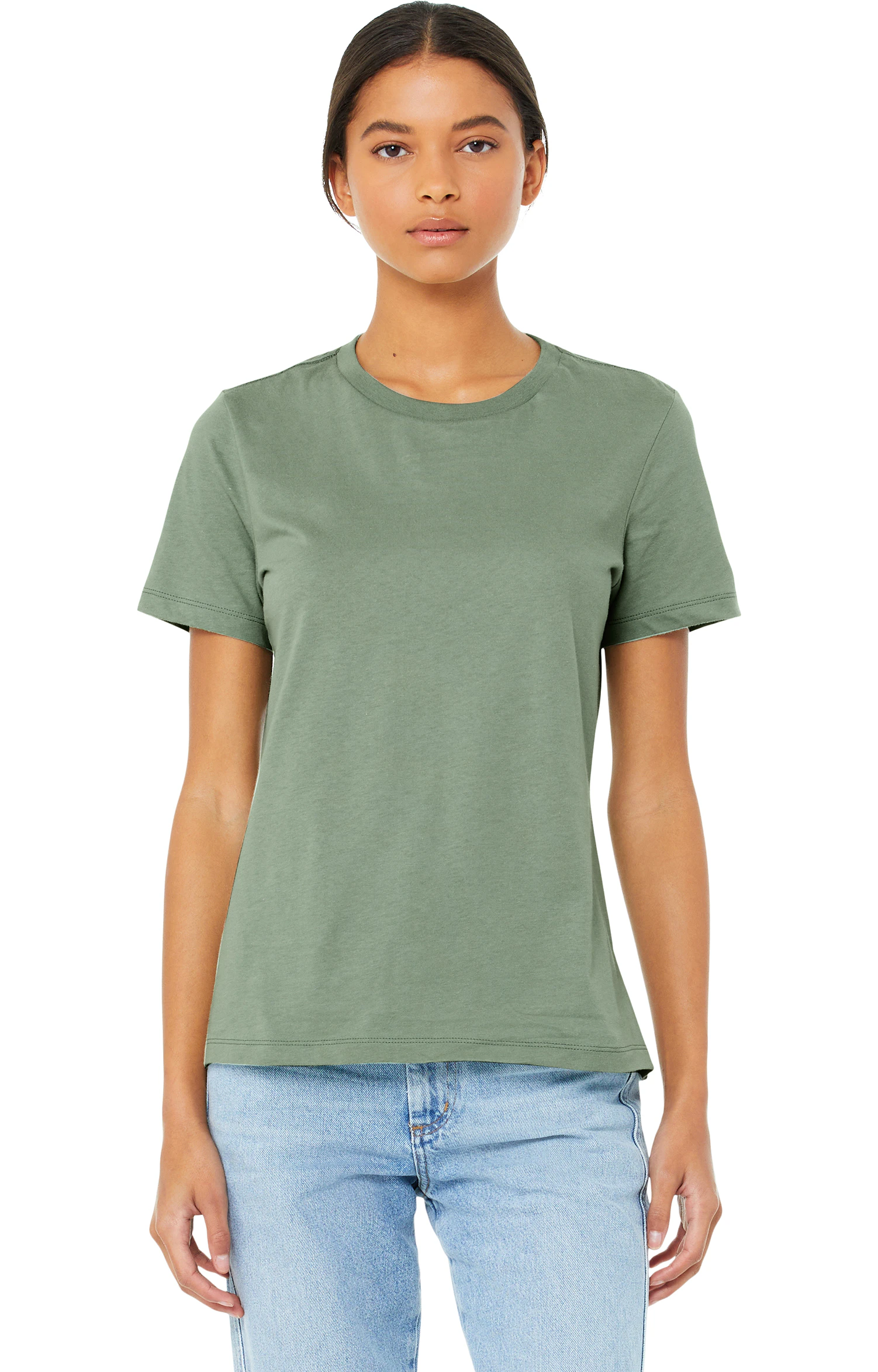 Bella Canvas Women's Relaxed Jersey Short Sleeve T Shirt B6400 Sage | Jiffy
