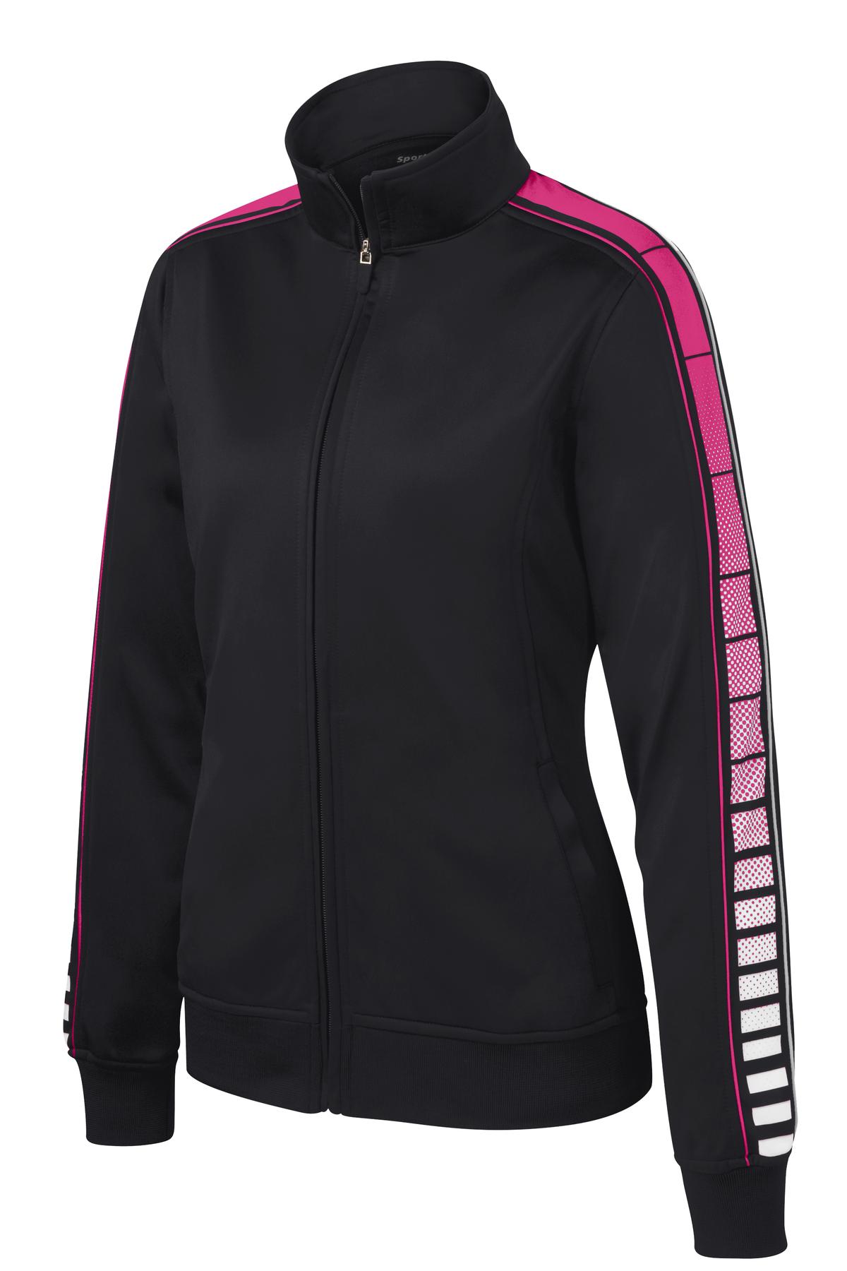 Sport-Tek LST93 Black / Pink Raspberry