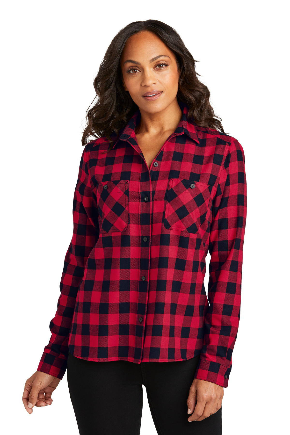 Port Authority LW669 Red/ Black Buffalo Check