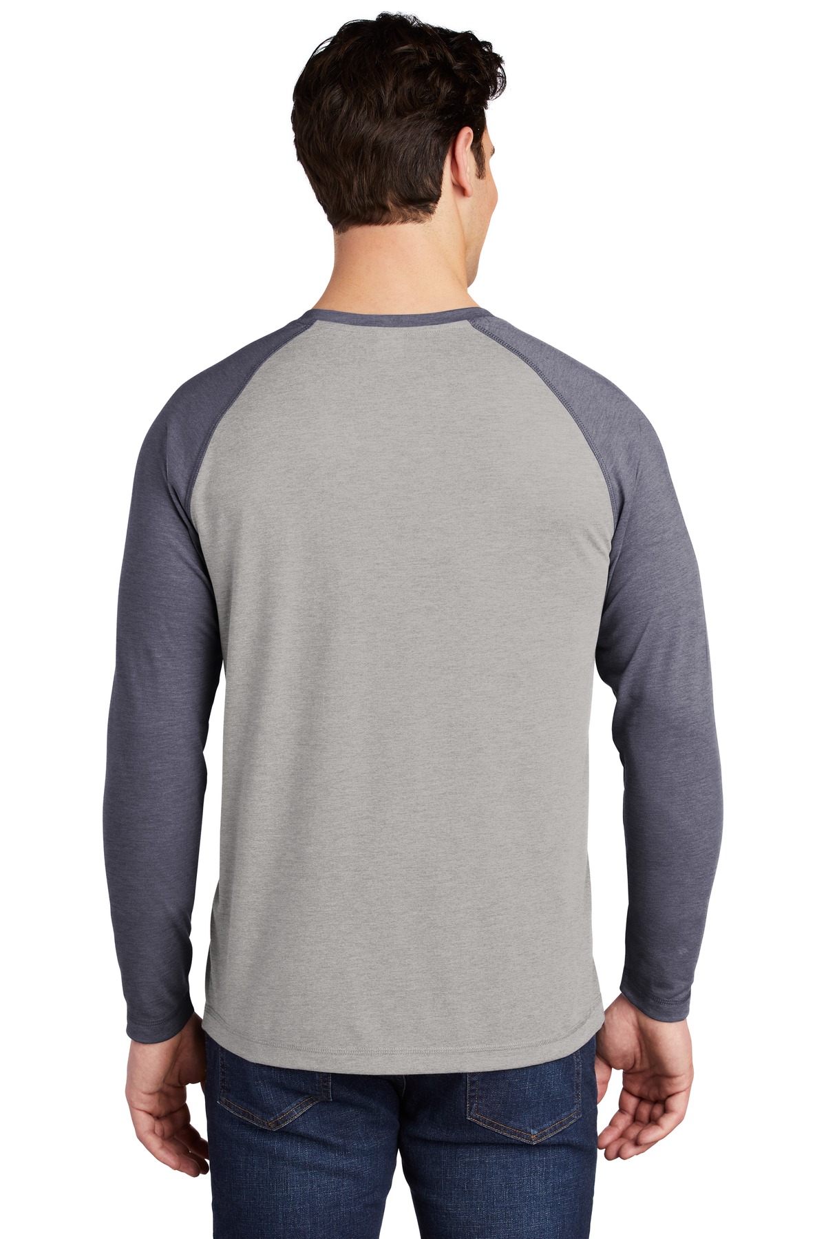 Sport-Tek ST400LS True Navy H / Light Gray Heather