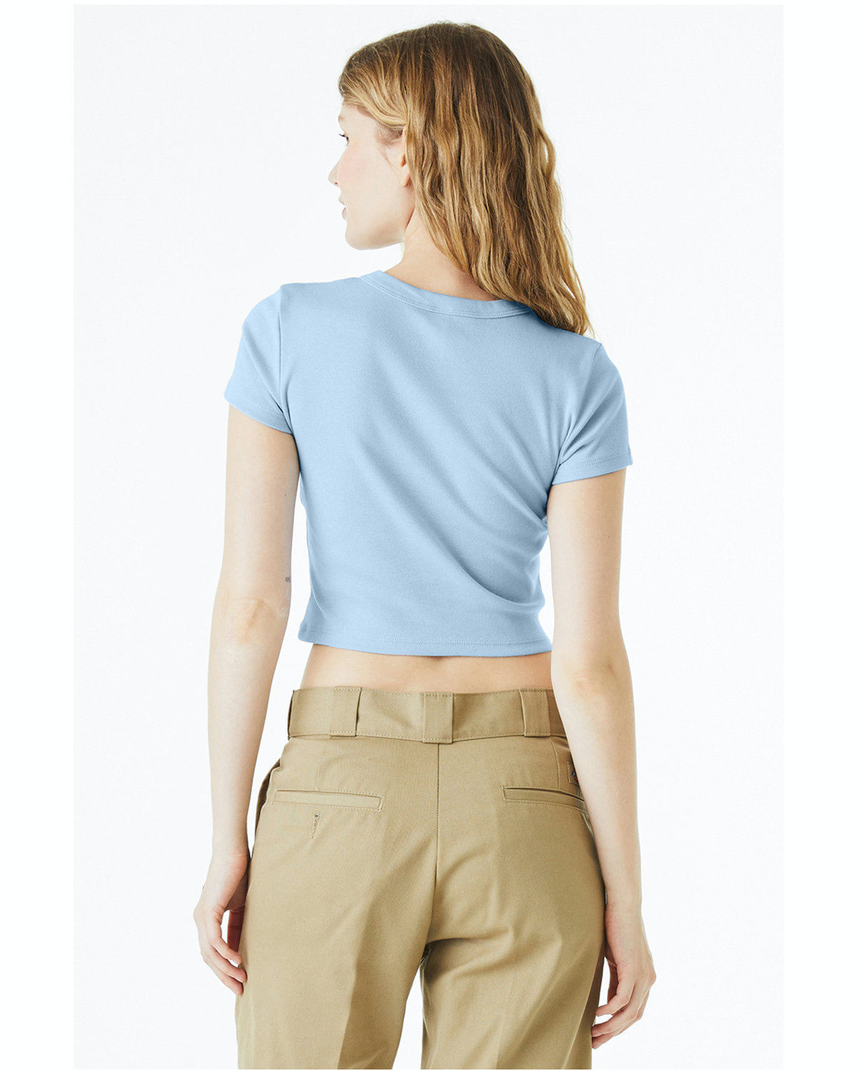 Bella Canvas Women's Micro Ribbed Baby Tee 1010 J2 Solid Baby Blue