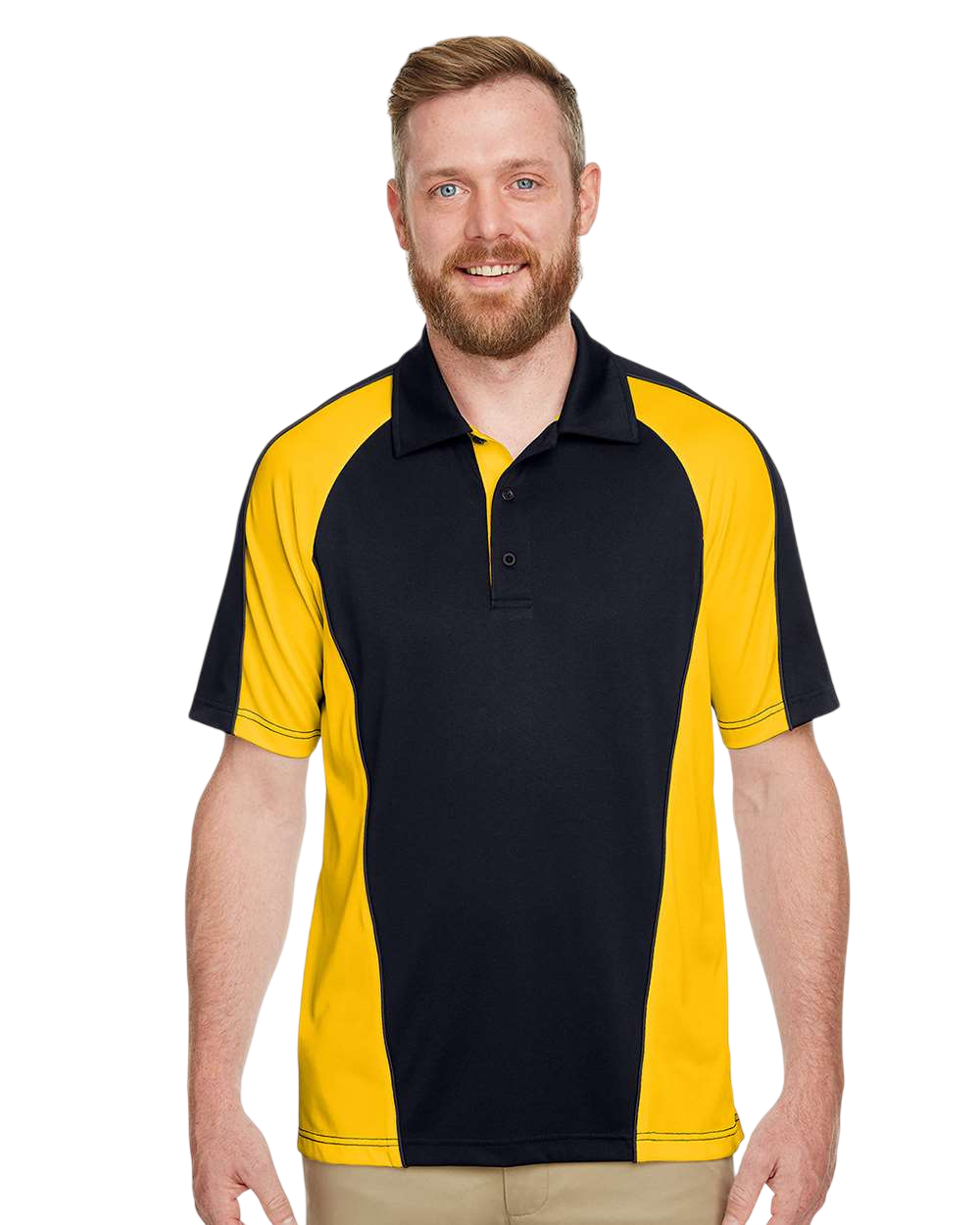 Harriton M385 Black / S Yellow / Dark Ch