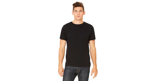 Bella Canvas Men's Jersey Short Sleeve Pocket T Shirt 3021 Black | Jiffy