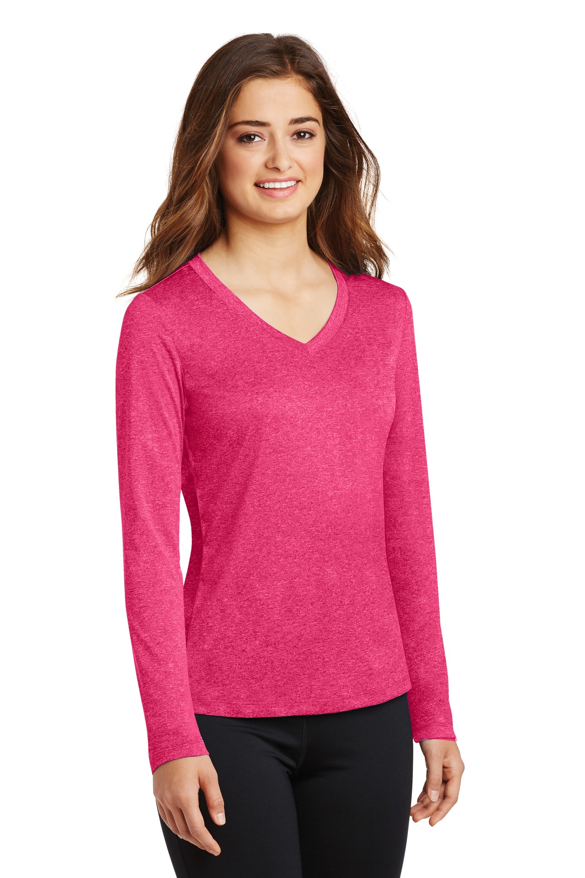 Sport-Tek LST360LS Pink Raspberry Heather