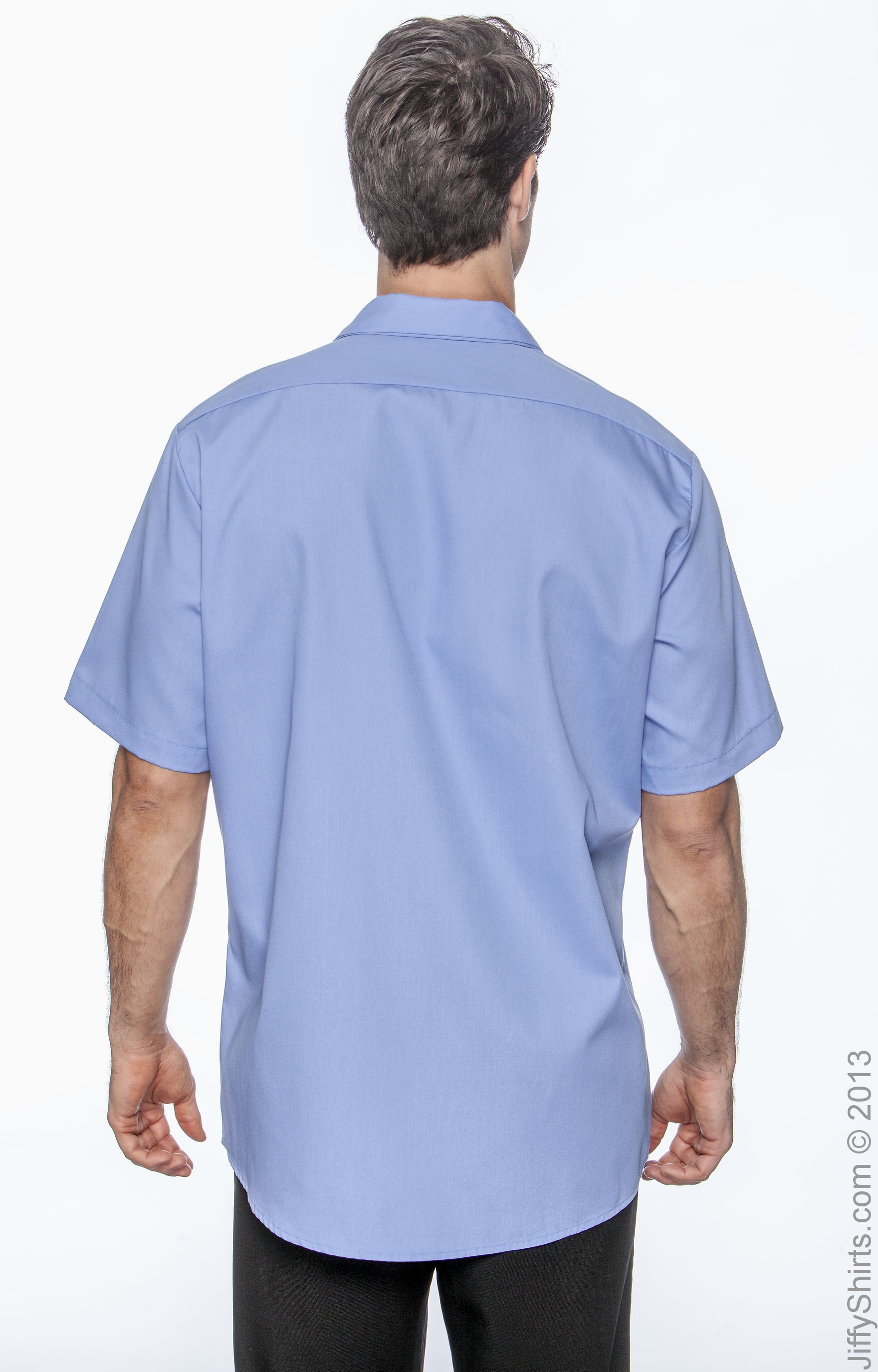 Dickies Men's Industrial Short Sleeve Work Shirt Ls535 Light Blue