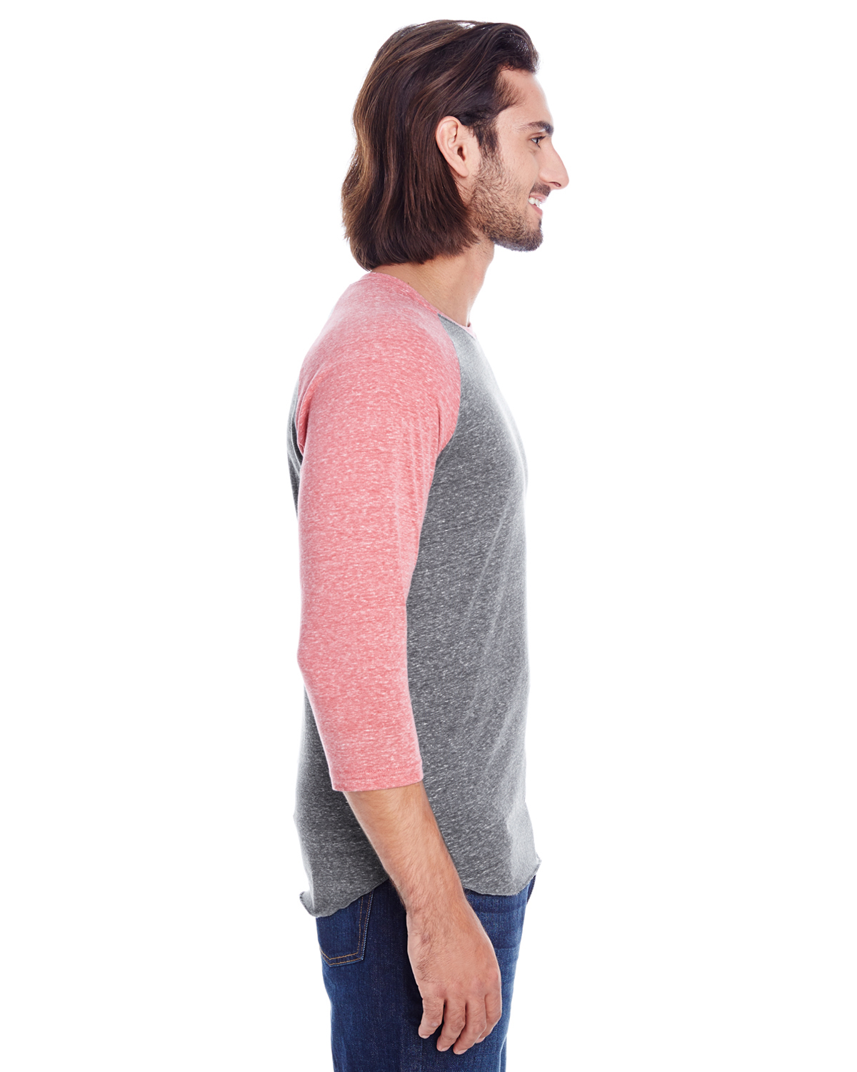 Threadfast Apparel 302G Gray / Red Triblend