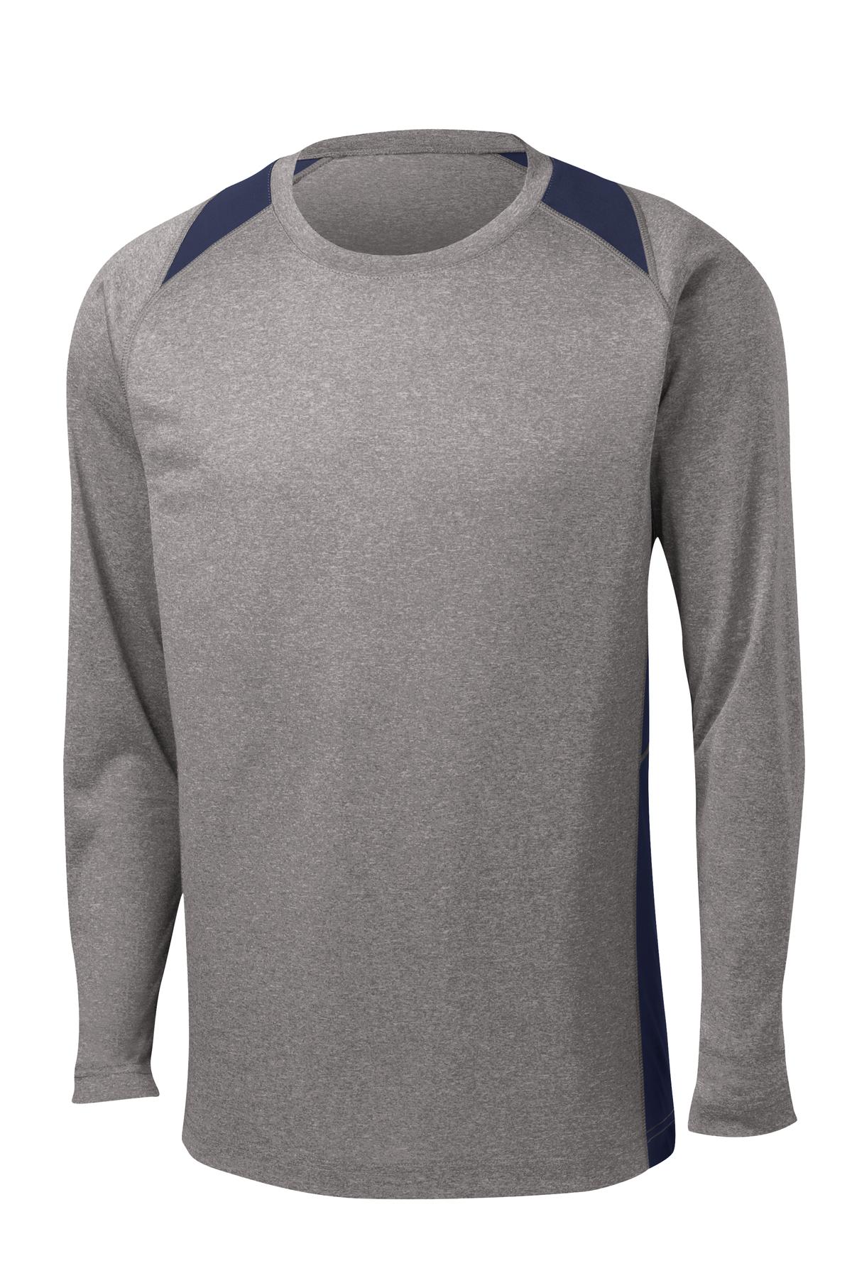 Sport-Tek ST361LS Vintage Heather / True Navy