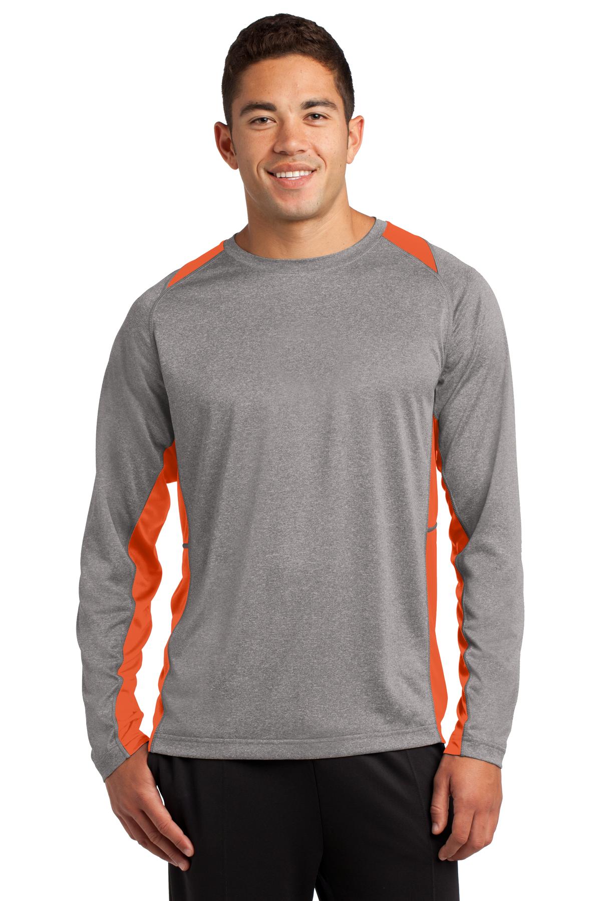 Sport-Tek ST361LS Vintage Heather / Deep Orange