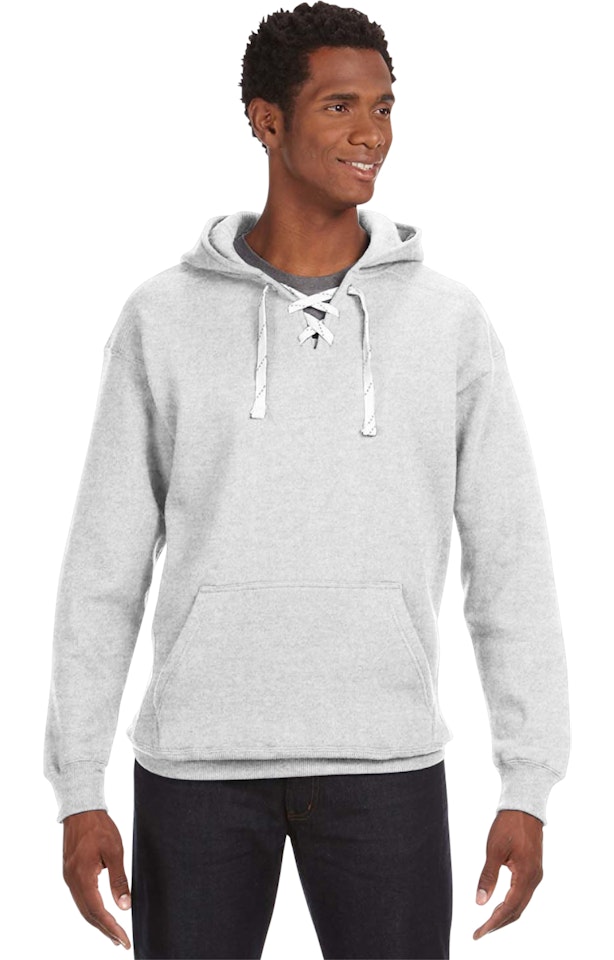 J America Unisex Sport Lace Hoodie Ja8830 Ash Heather Jiffy