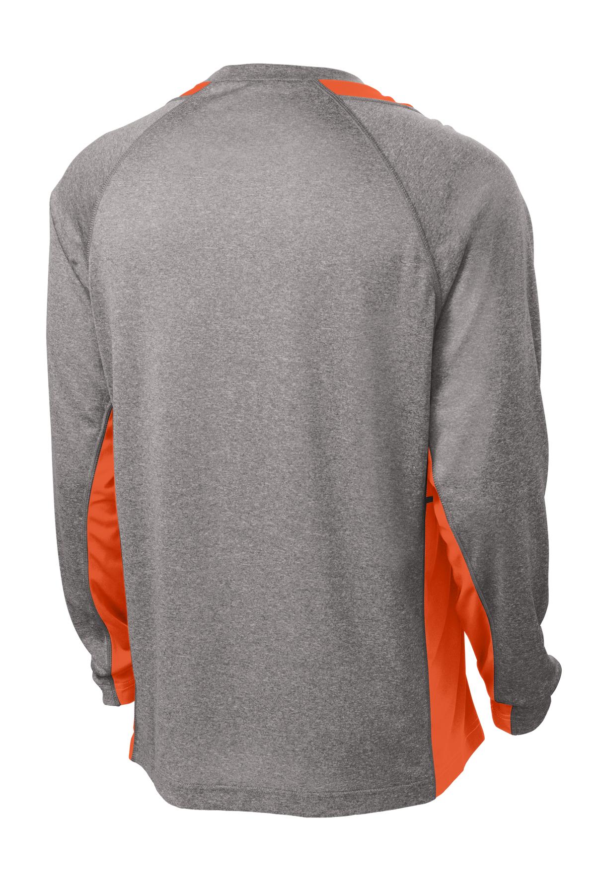 Sport-Tek ST361LS Vintage Heather / Deep Orange
