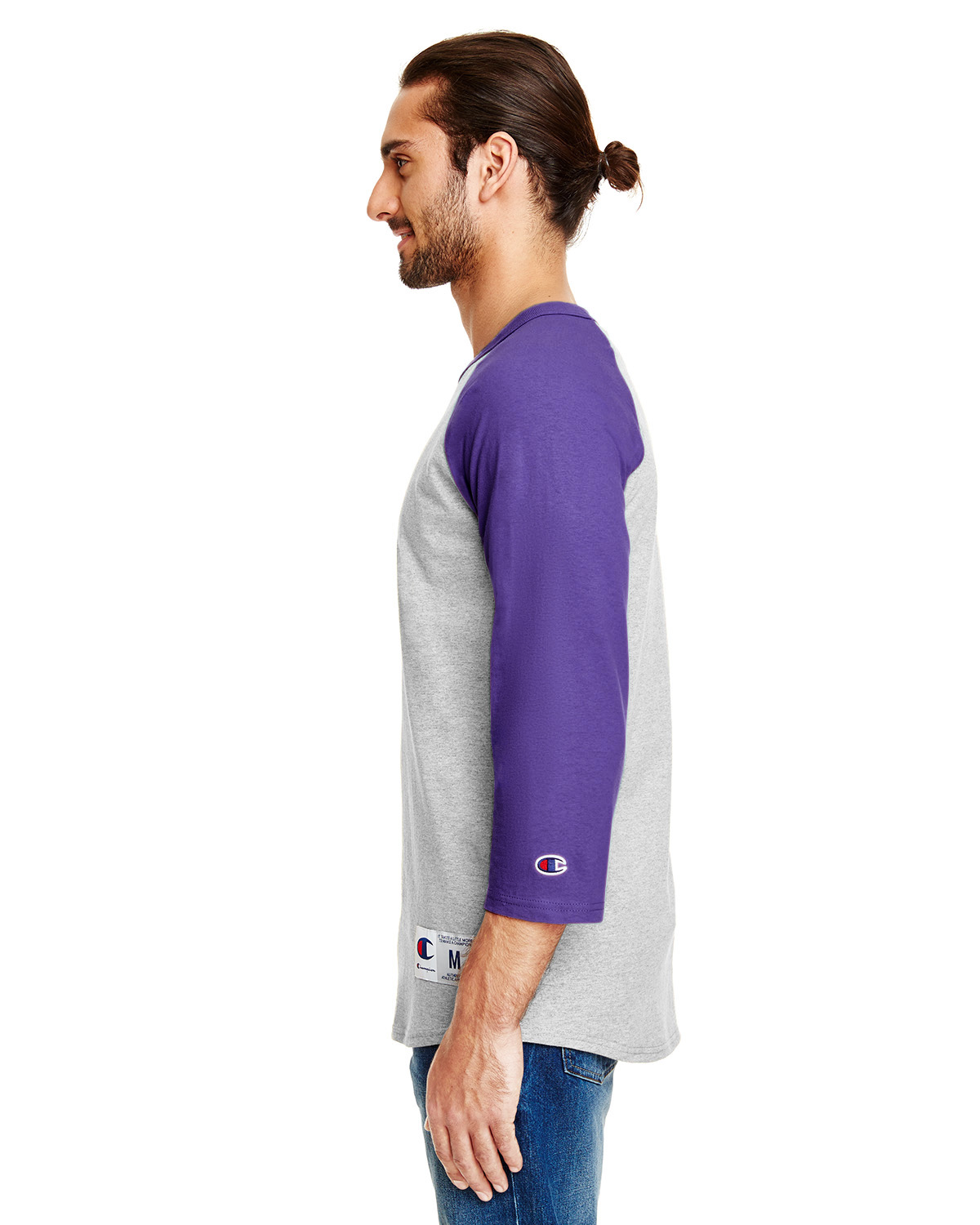 Champion T1397 Oxford Gray Heather / Purple