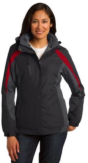 Port Authority L321 Black / Mg Gray / Red