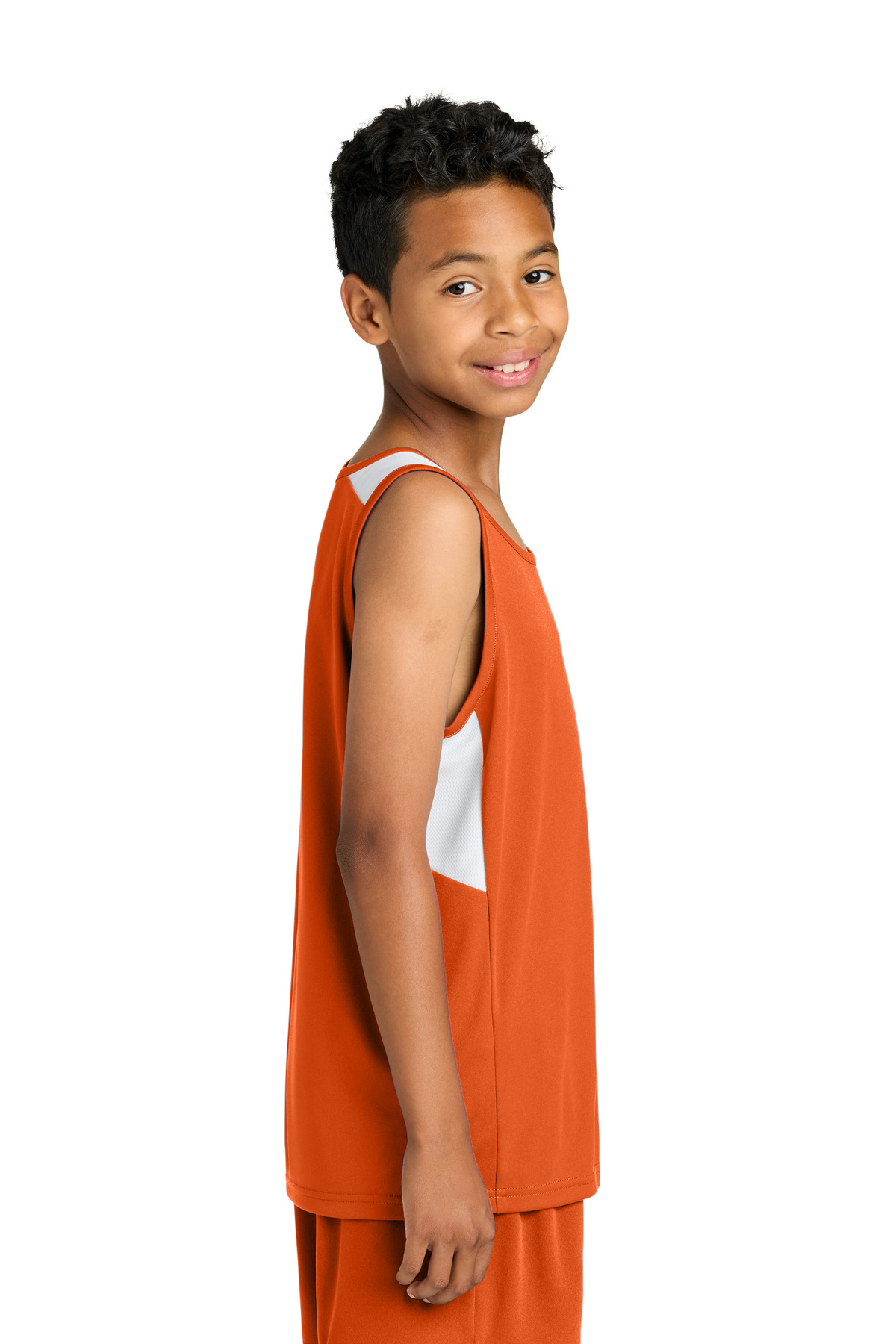 Sport-Tek YST446 Deep Orange/ White