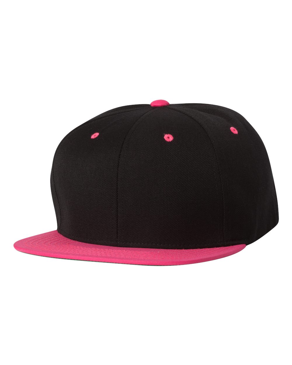 Yupoong 6089 Black / Neon Pink