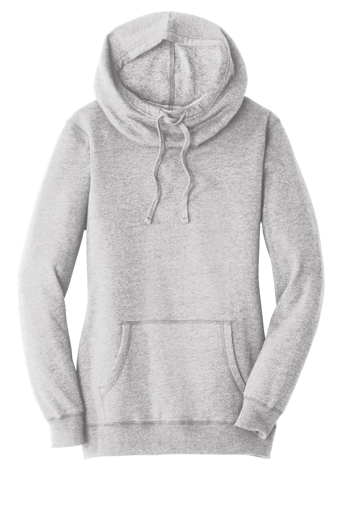 District Women s Lightweight Fleece Hoodie Dm493 Heather Gray Jiffy