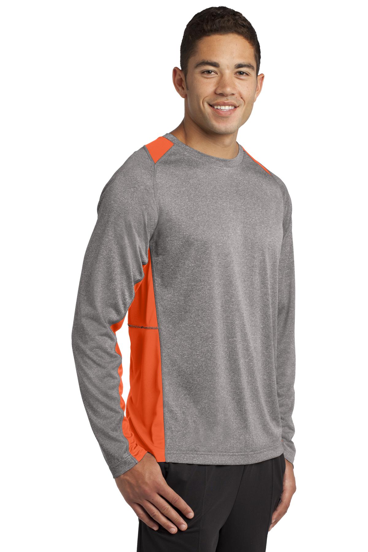 Sport-Tek ST361LS Vintage Heather / Deep Orange