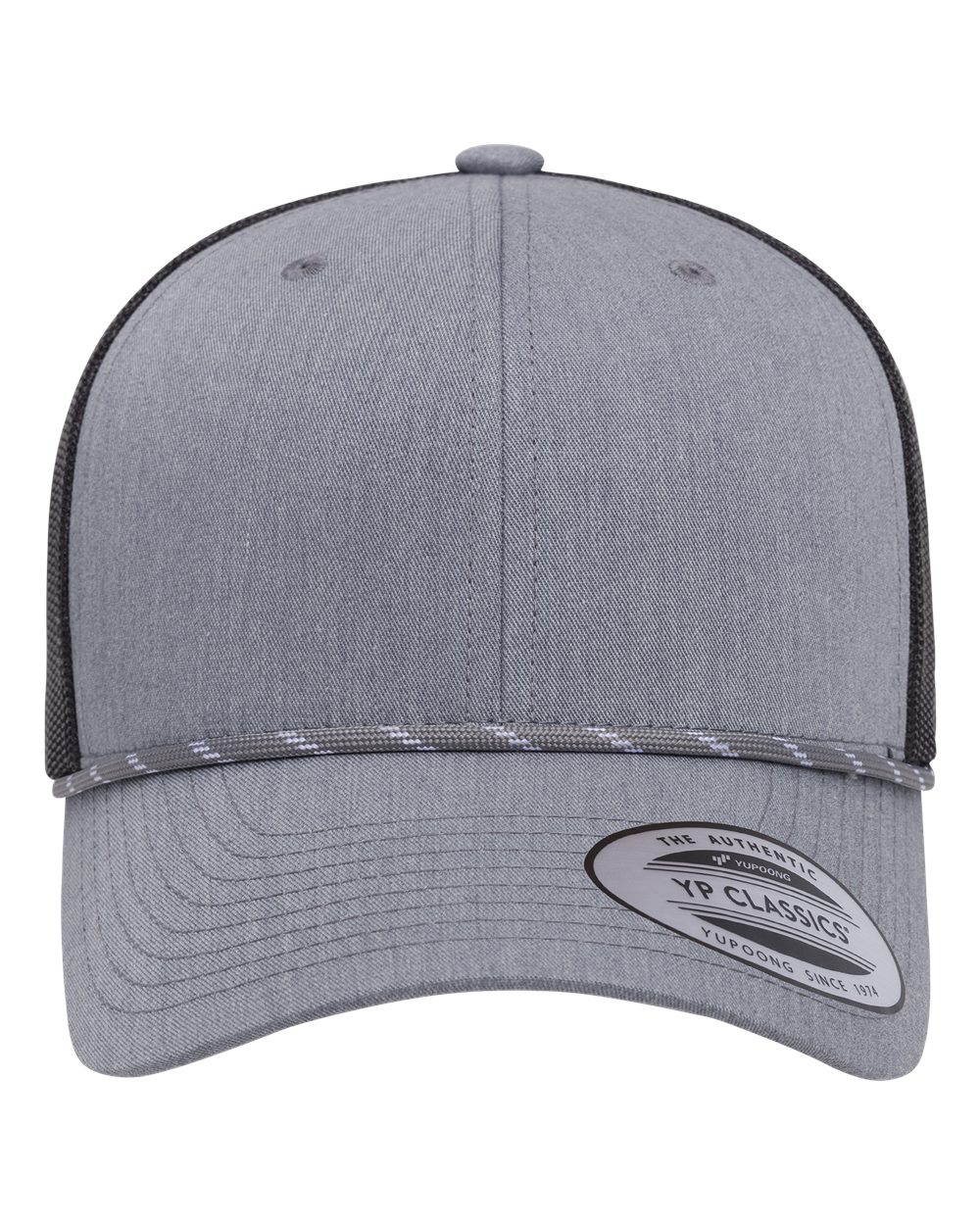 Yupoong 6606BD Heather Grey/ Black