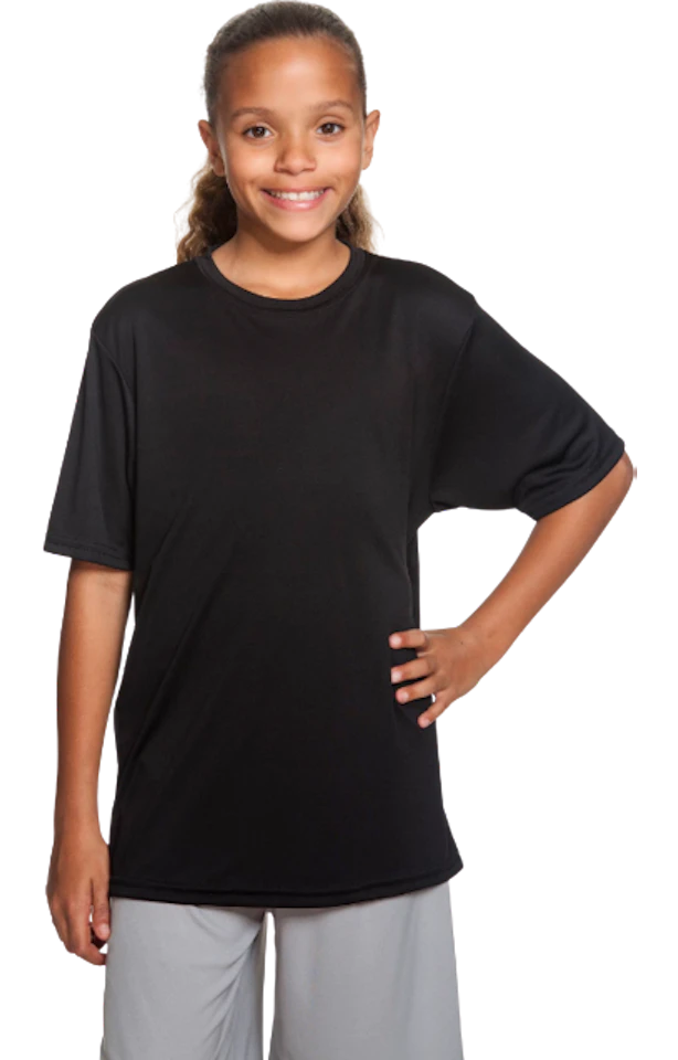 A4 Youth Cooling Performance T Shirt Nb3142 Black Jiffy