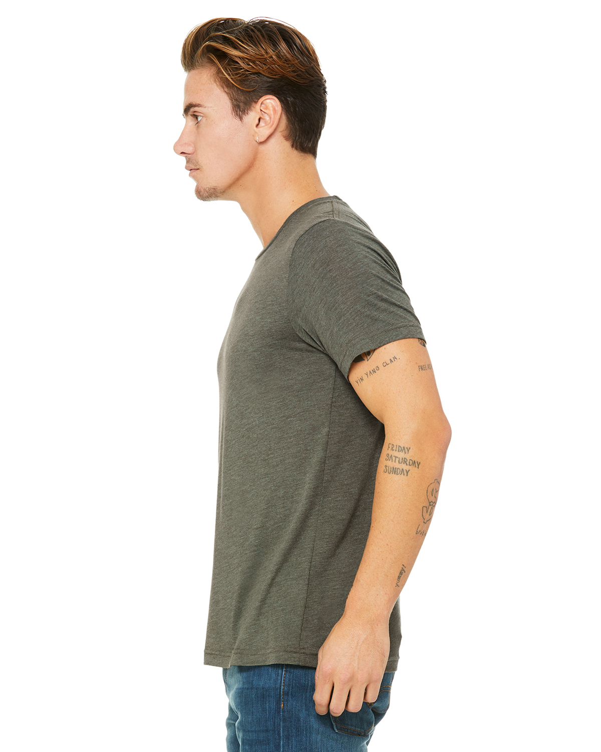 Bella + Canvas 3413C Military Green Triblend