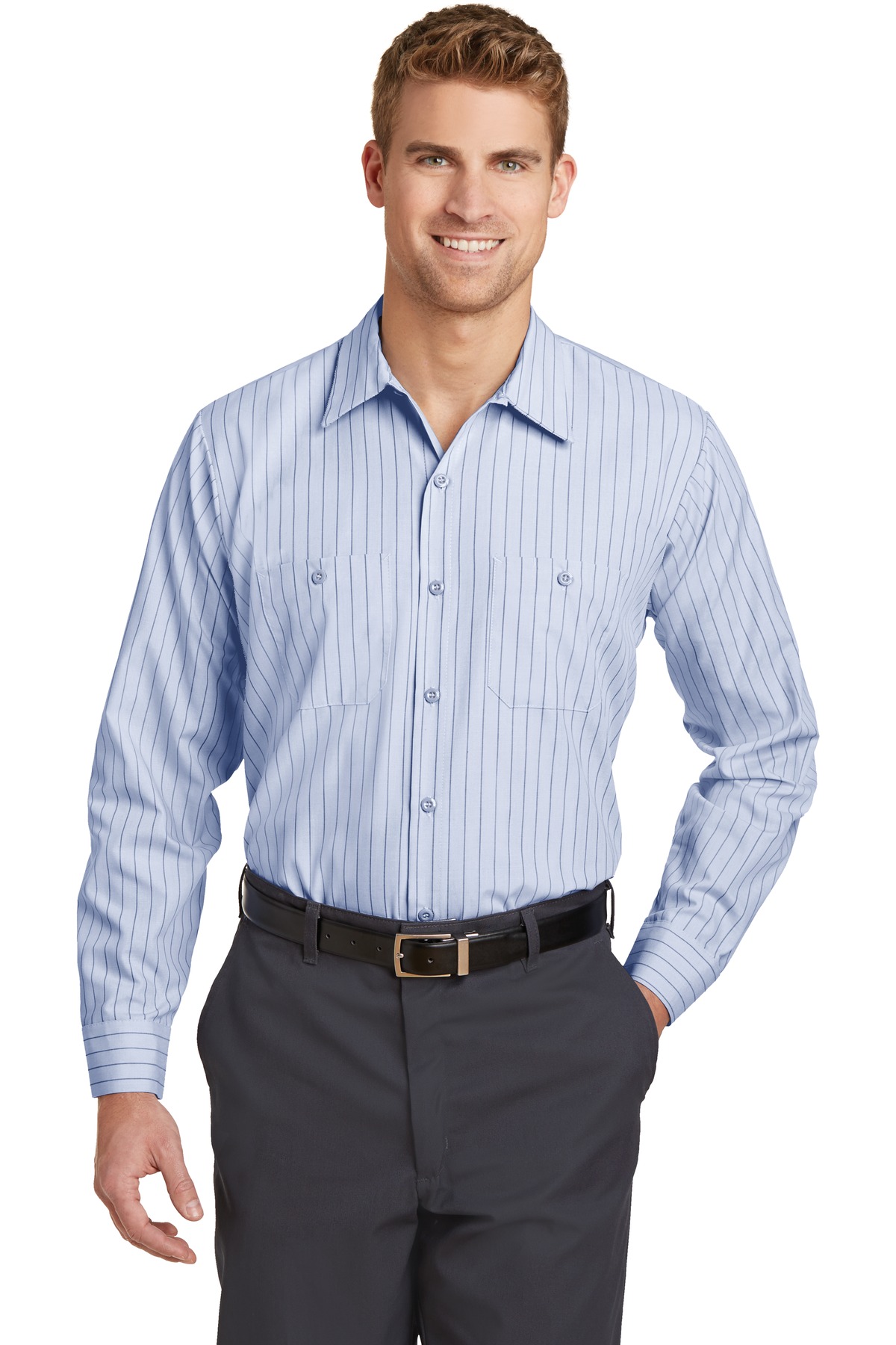 Red Kap SP10 Light Blue / Navy Stripe