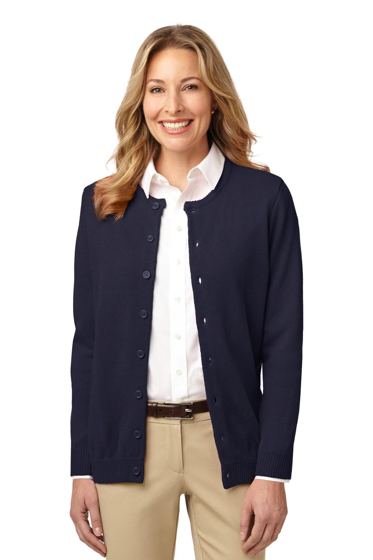 navy blue cardigan for dress Cotton Open Cardigan - Navy main image 1