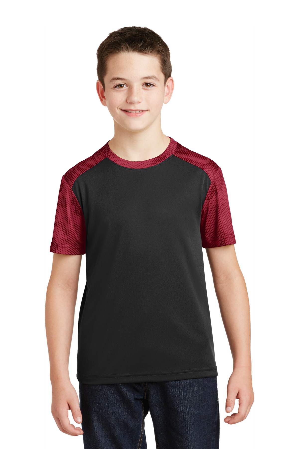 Sport-Tek YST371 Black / Deep Red