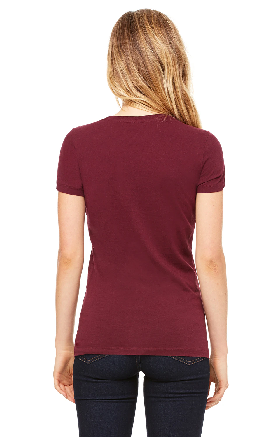 Bella Canvas Women's Junior Fit Favorite T Shirt 6004 Maroon | Jiffy