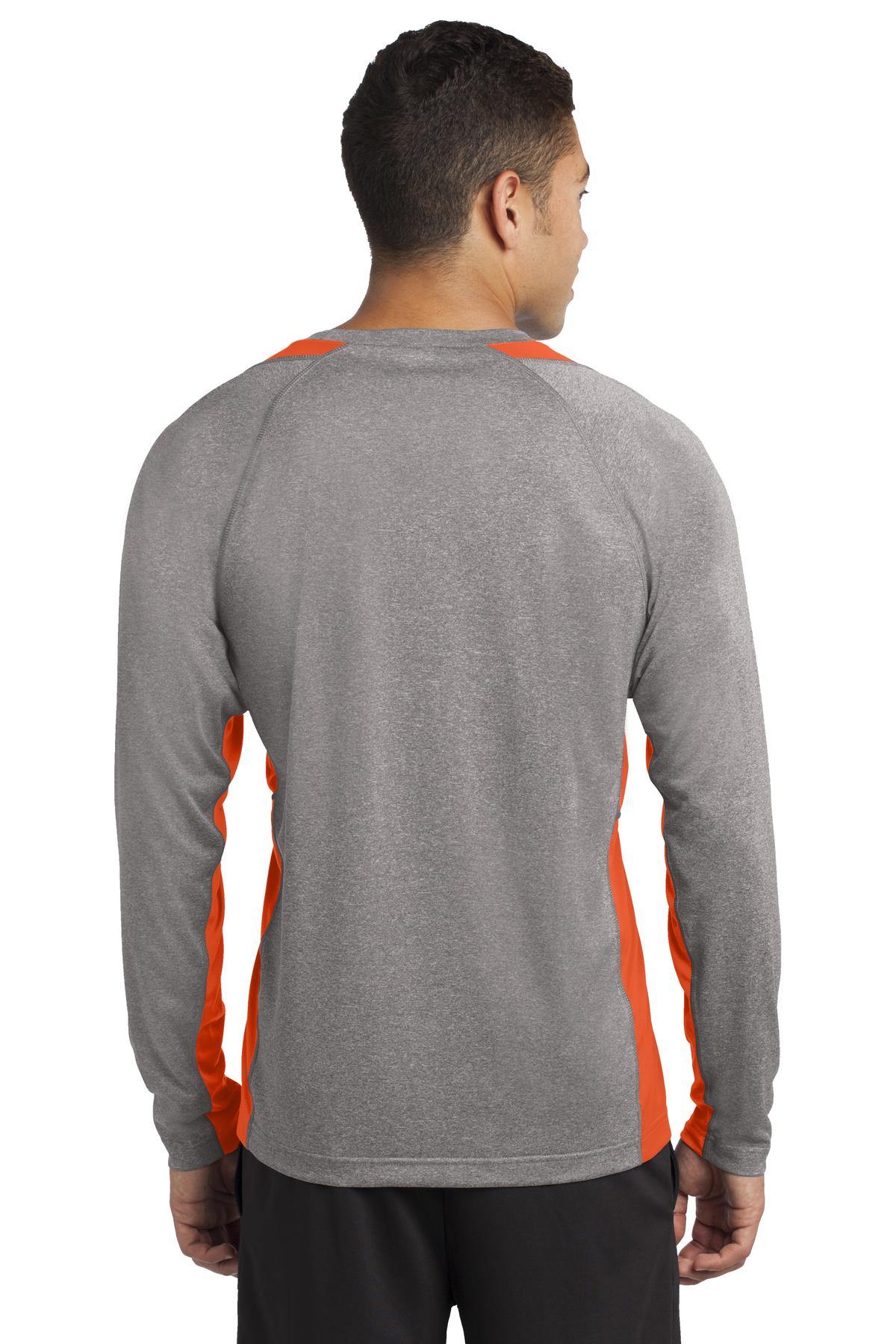 Sport-Tek ST361LS Vintage Heather / Deep Orange