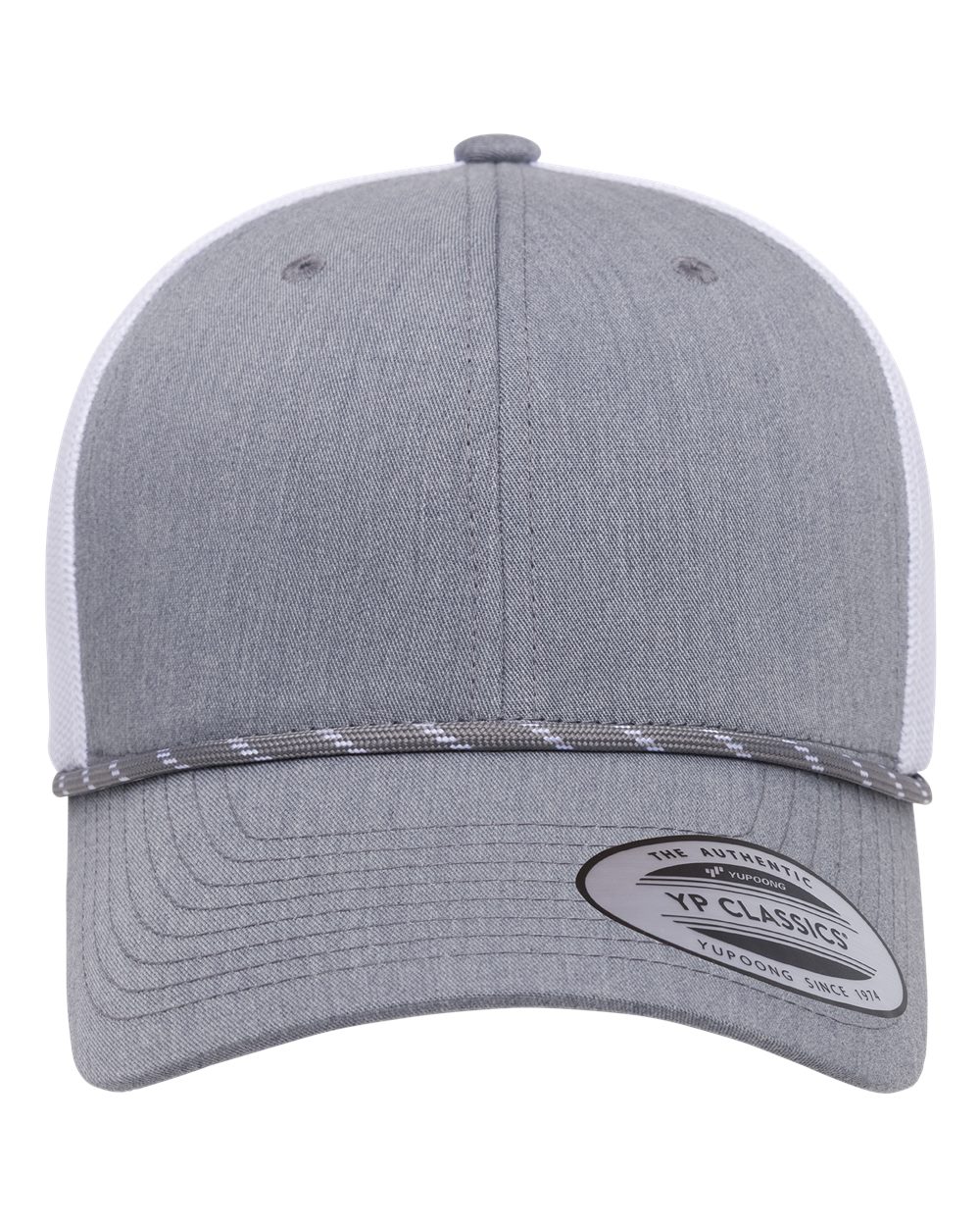 Yupoong 6606BD Heather Grey/ White