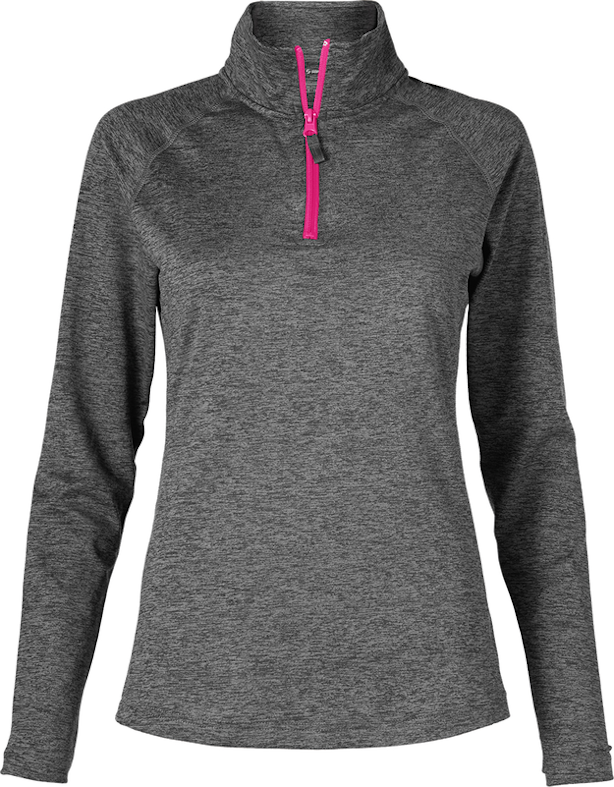 Soffe 2995V Gray Heather / Neon Pink