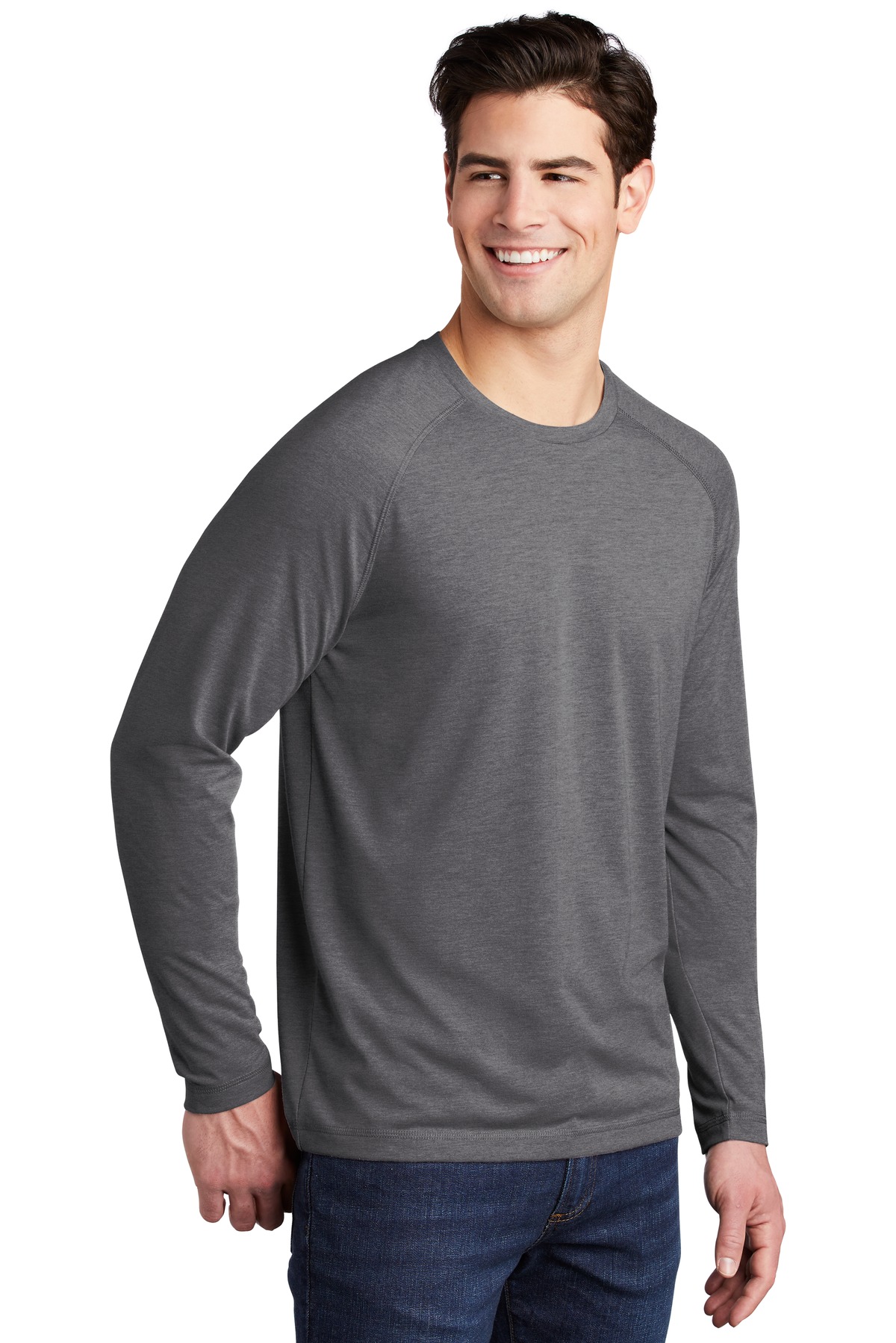 Sport-Tek ST400LS Dark Gray Heather