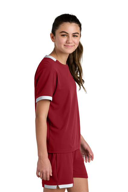 Sport-Tek YST440 Deep Red/ White