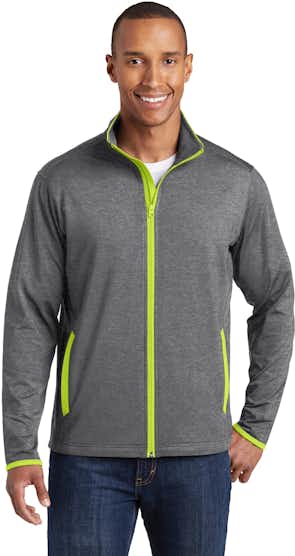Sport-Tek ST853 Charcoal Gray Heather / Charge Green