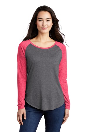 Sport-Tek LST400LS Pink Raspberry Heather / Dark Gray Heather