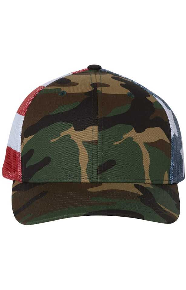 Camo Stars And Stripes Trucker Hat Richardson Printed Mesh Back