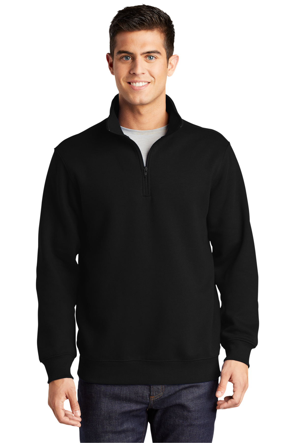 Sport Tek Tall 1/4 Zip Sweatshirt Tst253 Black | Jiffy