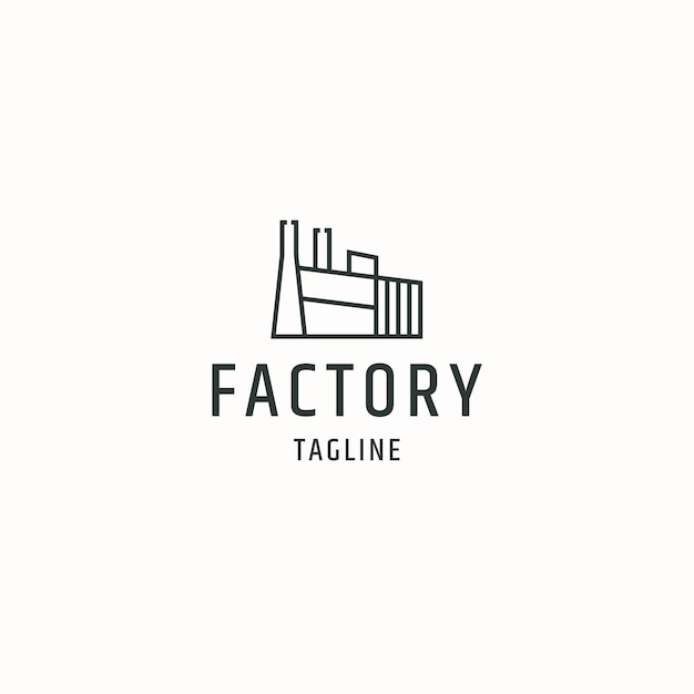 Sleek Industrial Skyline: Minimalist Factory Logo Design | Jiffy Designs