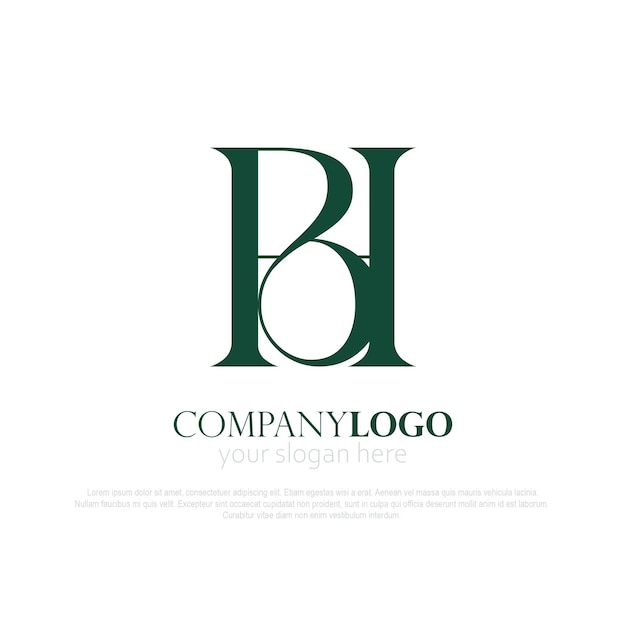 Elegant and Refined Company Monogram Logo in Dark Green | Jiffy Designs