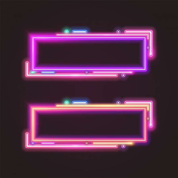 Vibrant Neon Frames Collection with Glowing Rectangular Borders | Jiffy ...