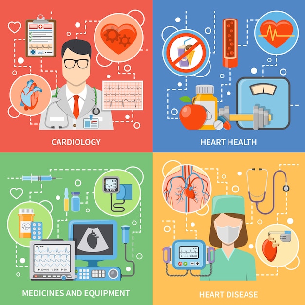 Comprehensive Collection of Diverse Cardiac-Focused Medical Icons and ...