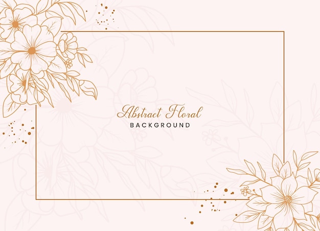 Elegant Floral Frame with Golden Blooms and Delicate Leaves | Jiffy Designs