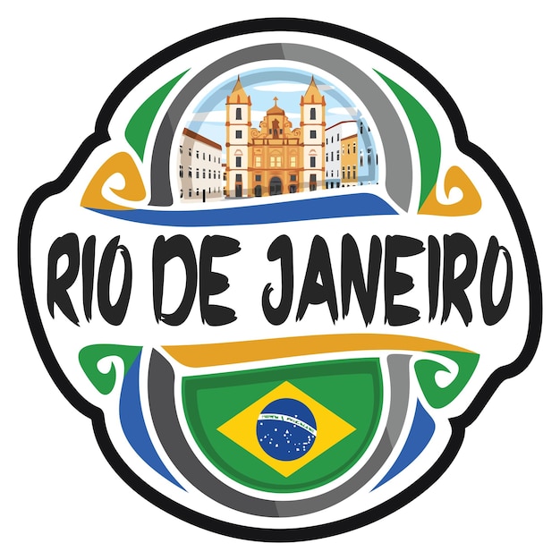 Vibrant Emblem Celebrating the Iconic Landmarks of Rio de Janeiro ...