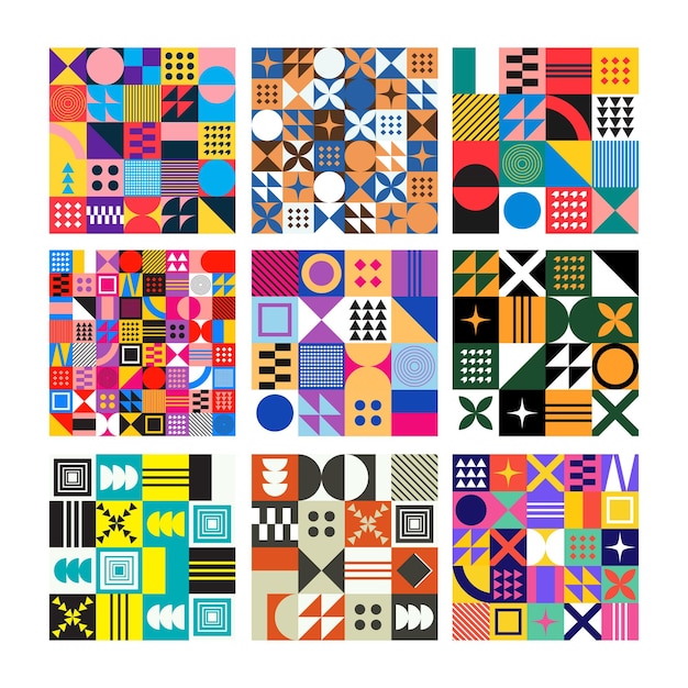 Vibrant Geometric Patterns: A Diverse Collection of Shapes and Designs ...