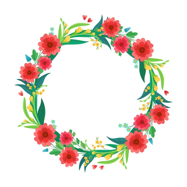 Vibrant Red Floral Wreath with Lush Green Leaves | Jiffy Designs